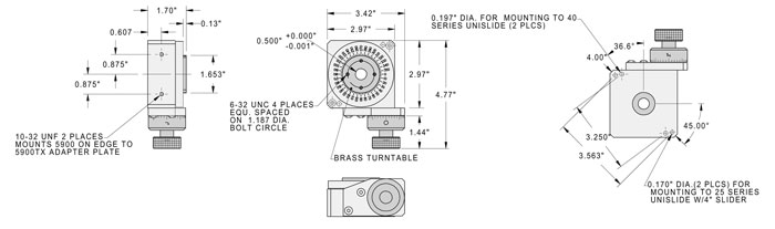A5990 Rotary Table Dimensions